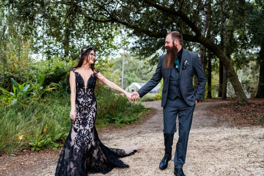 Fort Walton Beach Wedding Photographer - KDH Weddings 2 a man and woman holding hand Seth & Megan's Coldwater Gardens Wedding