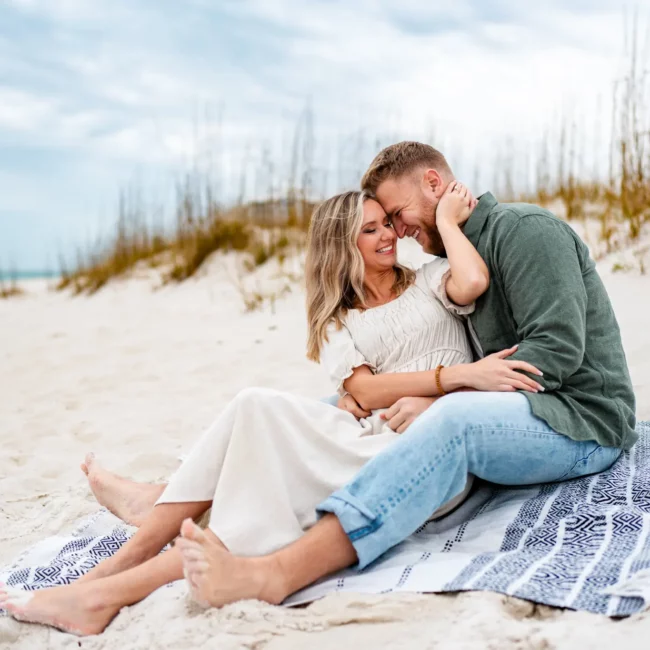 joe tarah pensacola beach engagement photo shoot