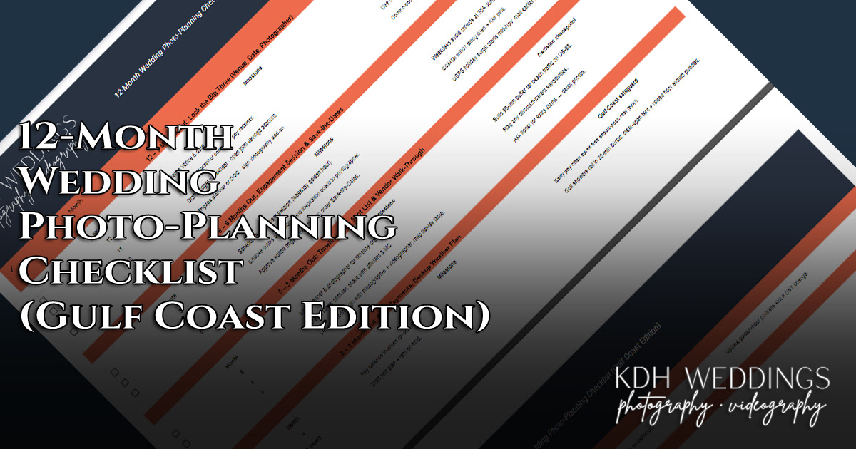 12-Month Wedding Photo-Planning Checklist Gulf Coast Edition) by KDH Weddings