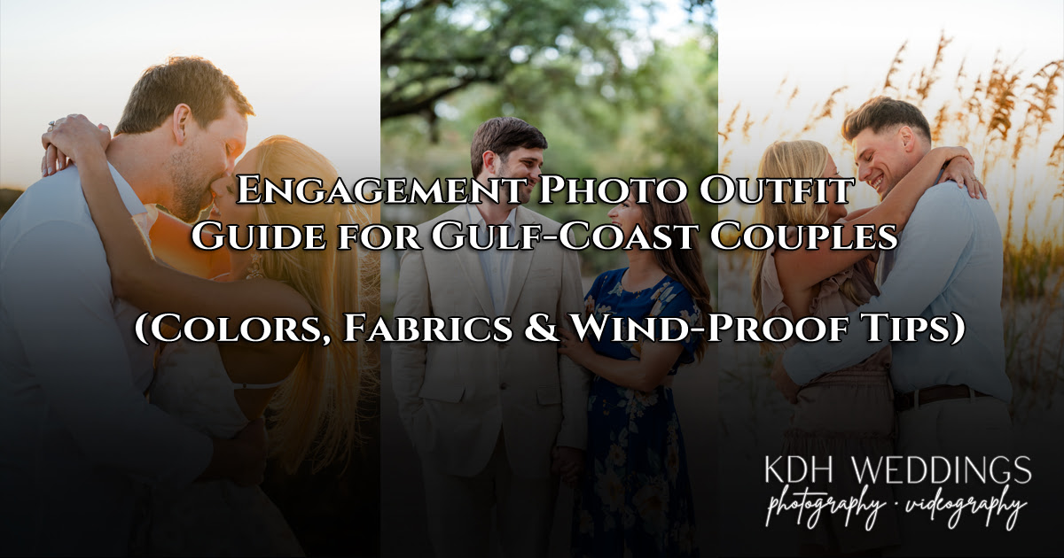 Engagement Photo Outfit Guide for Gulf-Coast Couples (Colors, Fabrics & Wind-Proof Tips)