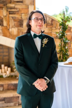 Cole & Lani’s Enchanting Wedding at Sowell Farms in Milton, FL 13 groom waiting Cole & Lani's Enchanting Wedding at Sowell Farms Milton FL KDH Weddings